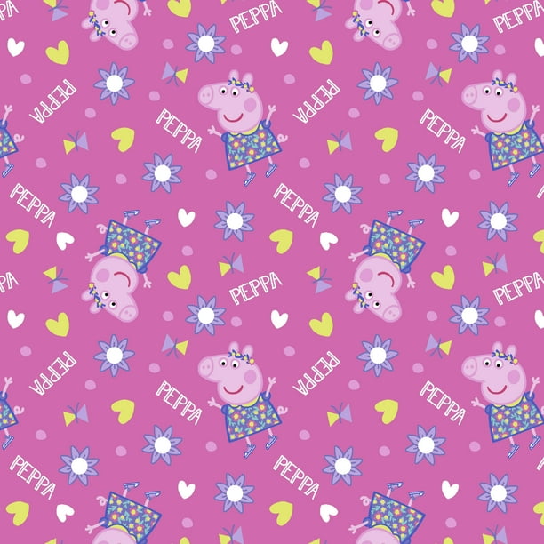 images Print Peppa Pig Fabric peppa pig toss 1 yard precut fabric