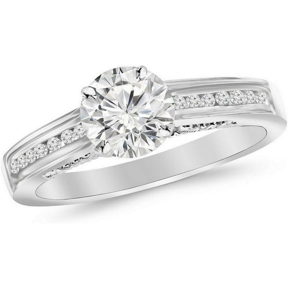 Dreamofdazzles Jewels 1.75 Ct Round Cut White Diamond Wedding Engagement Christmas Thanksgiving Halo Ring 14K White Gold Finish 925 Sterling Silver For Women's -6