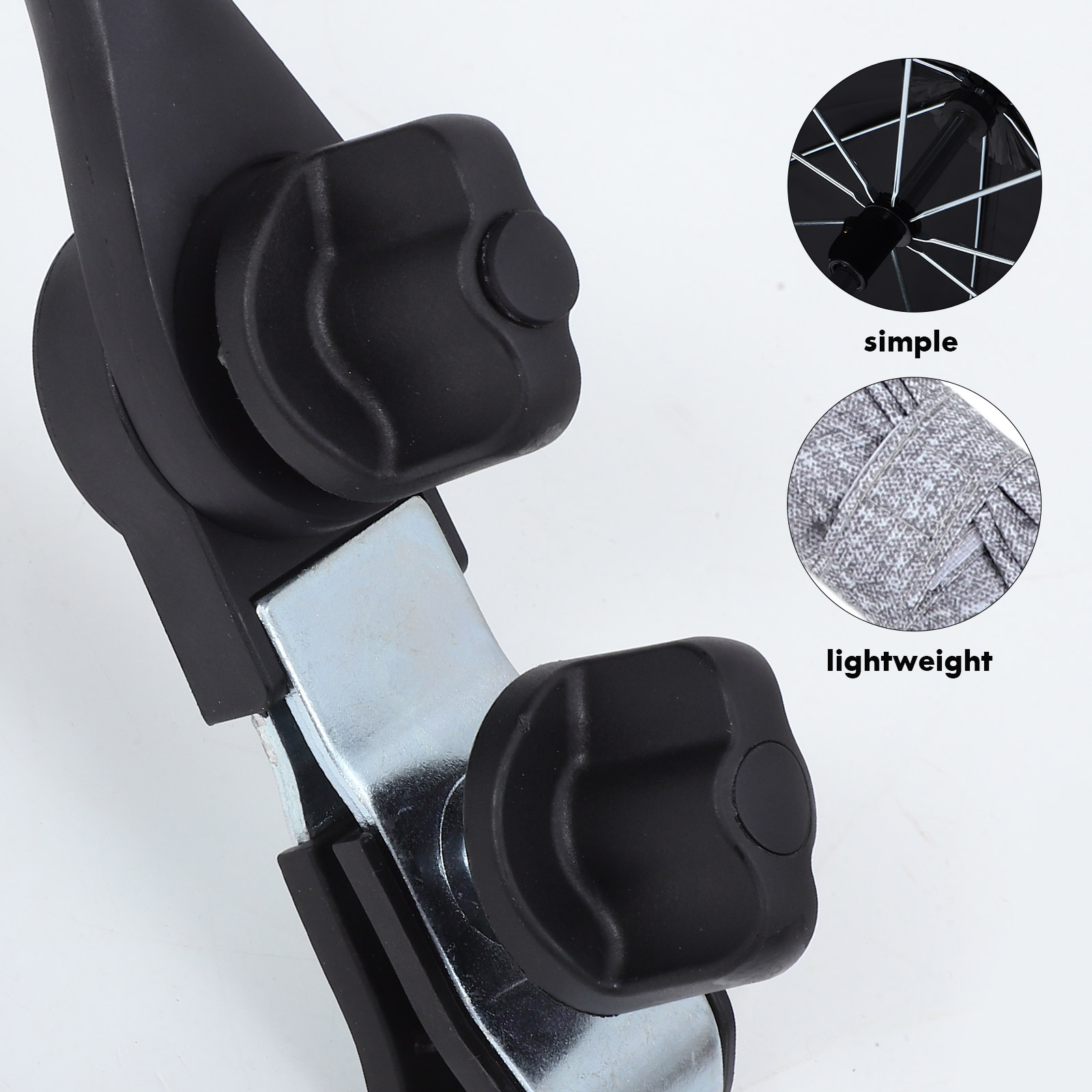 QIFULL Child Stroller Sunshade Umbrella Grey Cloth Wind Resistance 1 Set