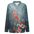 thumbnail image 5 of Bovemsi Women's Floral Bomber Jacket 2025 Causal Zip Up Coats Long Sleeve Stand Collar Fall Jackets Lightweight Outerwear Tops Light Jackets, 5 of 7