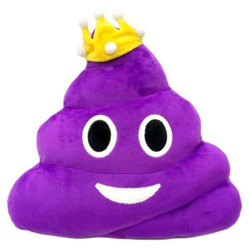 13" Purple Crown Style Princess Queen Poop Emoji Pillow Soft Plush