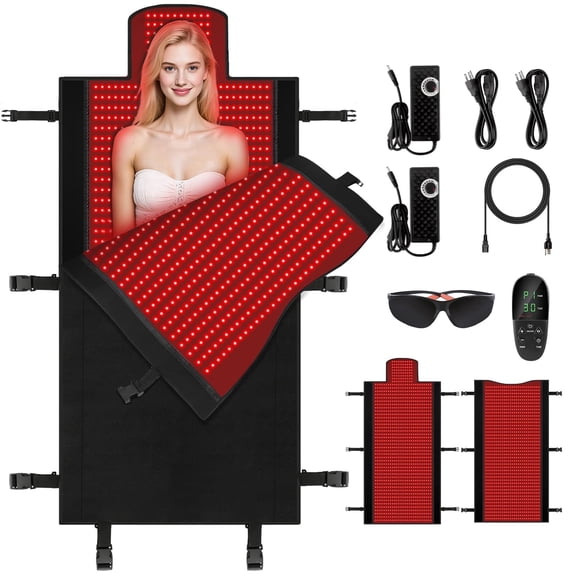 Gowe Medical-Grade TPU Dual Wavelength Infrared Red Light Therapy Mat with 2600 LEDs