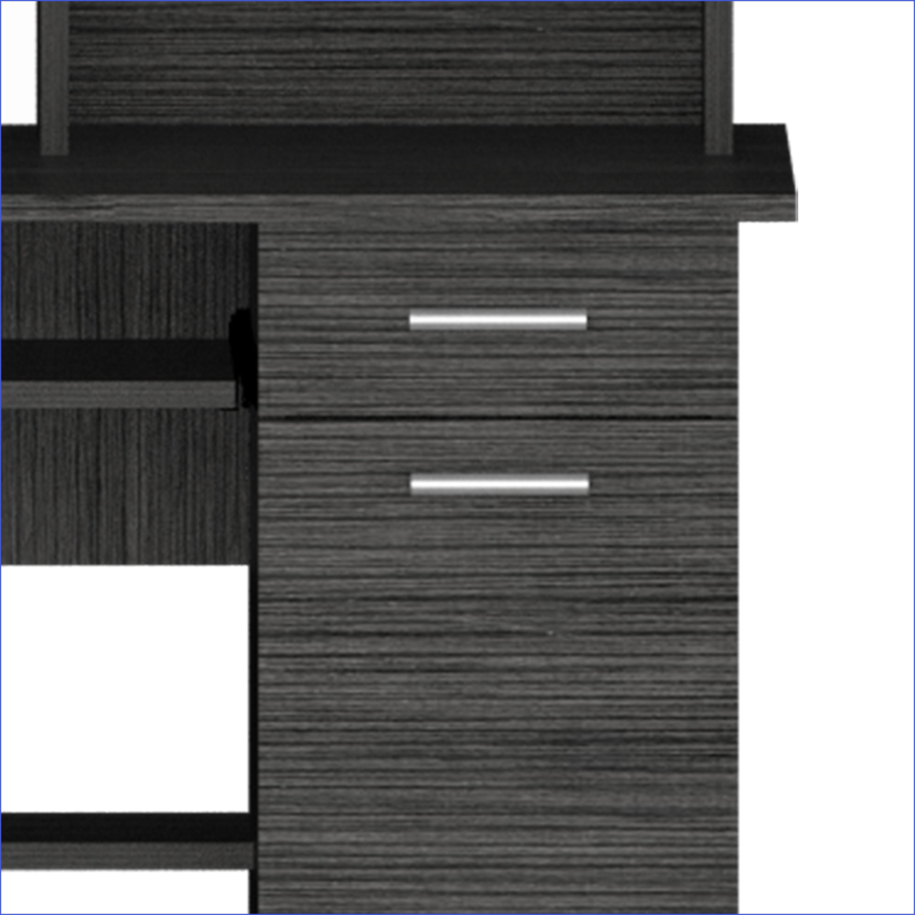 Desks: Weston Two Writing Computer Desk with Hutch, Drawer, Cabinet & 6 Shelves | 43.3"W x 22.9"D | Particle Board