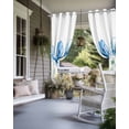 thumbnail image 4 of Spring Floral Outdoor Curtains for Patio, Blue Yellow Poppy Watercolor Flowers Waterproof Weatherproof Outside Privacy Curtains Outdoor Drapes for Porch Pergola Gazebo 54x84 Inch, 2 Panel, 4 of 9