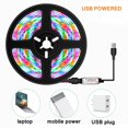 thumbnail image 2 of Kearding Tira de luz impermeable Neon Tira de luz LED decorativa Carga USB Lámpara de control remoto de 16 colores con pegatina para baño Iluminación navideña Kearding HA018722-00, 2 of 6