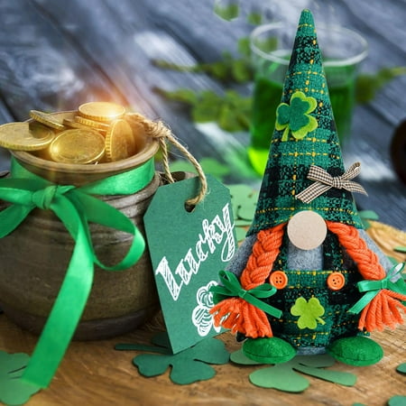 

Sanamity Space Themed Bedroom Decor Green Plaid Irish Festival Green Gnomes Plush Decor Faceless Gnome Plush Doll Irish Festival Figurine Gnomes Home Table Ornaments Cute Faceless Doll