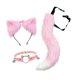 thumbnail image 3 of 3 piezas de orejas y cola de animales para disfraz de fiesta elegante, orejas de peluche, diadema para el cabello para baile de graduación Rosa Blanco, 3 of 9