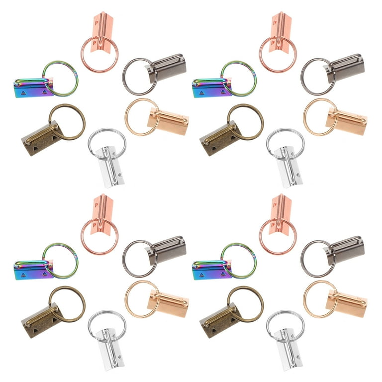 50Pcs Key Chain Clamp Fob DIY Supplies for Wristlet Keyring Belt Webbing