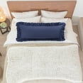 thumbnail image 2 of PiccoCasa 1Pc 100% Cotton Body Ruffled Pillowcases Soft with Envelope Navy Blue 20"x48", 2 of 7