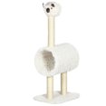 thumbnail image 1 of PawHut 37.4" Cat Tree, Alpaca-shaped Kitty Activity Center, Cat Climbing Toy with Tunnel Sisal Scratching Post, Cream, 1 of 10