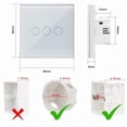 thumbnail image 5 of Smart Light Switch 3 Gang 1 Way Alexa/Google Assistant Compatible, WiFi Touch Switch White Glass Panel with Timer Function, Tuya/Smart Life App Control, 5 of 5