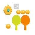 thumbnail image 4 of Entrenador de de mesa para interiores con raqueta y pelotas, entrenador de portátil para coordinación de ojos y manos para marco de amarillo DYNWAVEMX Entrenador de ping pong, 4 of 8