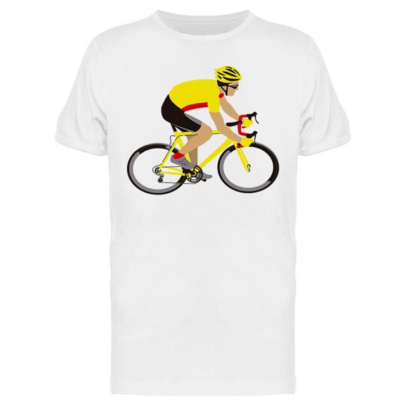 Racing Cyclist In Yellow Jersey T-Shirt Men -Image by Shutterstock, Male XX-Large