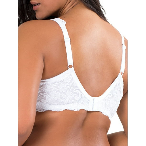 white, 34ddd) - Womens Curvy Signature Lace Unlined Underwire Bra With  Added Support, StyleSA964 