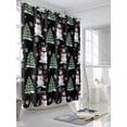 thumbnail image 3 of Christmas Shower Curtain Set ，Waterproof Fabric Shower Curtains Winter Snowman Christmas Tree Snowflakes Black Shower Curtains for Bathroom,Bathroom Decor 72"x96", 3 of 6