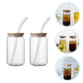 thumbnail image 4 of WRISTBIQUE Cup With Lid And Straw Glass Water Cups Transparent 2Pcs 4.9*2.4*2.4In, 4 of 10