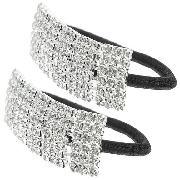 Niceauty Rhinestone Hair Bands Styling Ponytail for Women in Bathing 2pcs