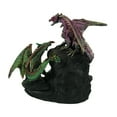 thumbnail image 3 of Zeckos Purple and Green Battle Dragons Gothic Color Changing LED Geode Statue, 3 of 3