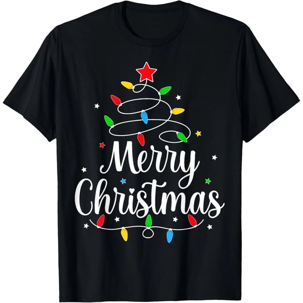 Playera de Mujer - Suéteres Navideños con Árbol, Luces y Familia a Juego
