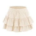 thumbnail image 2 of yillto Women's Pleated Skirt High Waisted Ruffle Tennis Short Skirts Sports Running Layered Skorts, 2 of 7