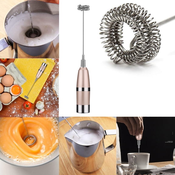 Durable Stainless Steel Drink Mixer With Double Spring Spiral Whisk Milk Frother