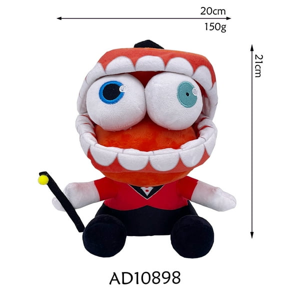 The Amazing Digital Circus Caine Plush Toy, 8.27" H x 7.87" W Cute Stuffed Figure, Soft Cuddly Doll for Kids and Fans