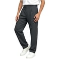 thumbnail image 6 of Men's Pleated Dress Pants Straight Leg Slacks Business Casual Trousers Old Money Style with Belt Loops Slant Pockets for Office Work, Dark Gray, S, 6 of 8