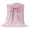 thumbnail image 6 of Pink Bow Blanket Soft Cozy Warm Twin Blanket for Bed, Plush Fuzzy Flannel Fleece Blankets for Sofa, Cute Watercolor Girls Cartoon Luxury Throw Blankets for Couch, Lightweight Gifts for Men, 60"x80", 6 of 9