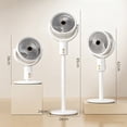 thumbnail image 3 of USB Charging Quiet Floor Fan, White Oscillating Standing Cooling Fan, Low Noise Adjustable Air Circulator, Portable Rechargeable Fan for Bedroom, Study, Office And Indoor Summer Ventilation, 3 of 19