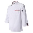 thumbnail image 1 of Chaqueta transpirable, chaqueta de panadero, chaqueta de cocina de manga , chaqueta de hospitalidad con cierre a presión Soledad Chaqueta de chef para hombre, 1 of 10