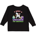 thumbnail image 3 of Inktastic I Want a Unicorn for Christmas with Presents Boys or Girls Long Sleeve Toddler T-Shirt, 3 of 5