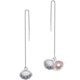 thumbnail image 2 of Pendientes para mujer, regalos para mujer, alambres para orejas de perla, pendientes geométricos de vieira con perla que se abren, pendientes de perla, 2 of 5