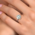 thumbnail image 4 of Gem Stone King 14K White Gold Green Prasiolite Solitaire Engagement Ring for Women | 2.40 Cttw | Round 9MM | Gemstone Birthstone | Size 7, 4 of 6