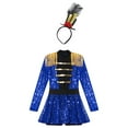 thumbnail image 3 of Linjinx Kids Girls Long Sleeve Dance Leotard Dress with Steampunk Hat for Festival Blue 8, 3 of 7