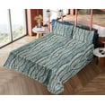 thumbnail image 4 of Ambesonne Woodland Pattern Fitted & Flat Sheet with Shams 4 Pcs Set, Sketchy Branches, Queen, Cadet Blue Green Brown, 4 of 5