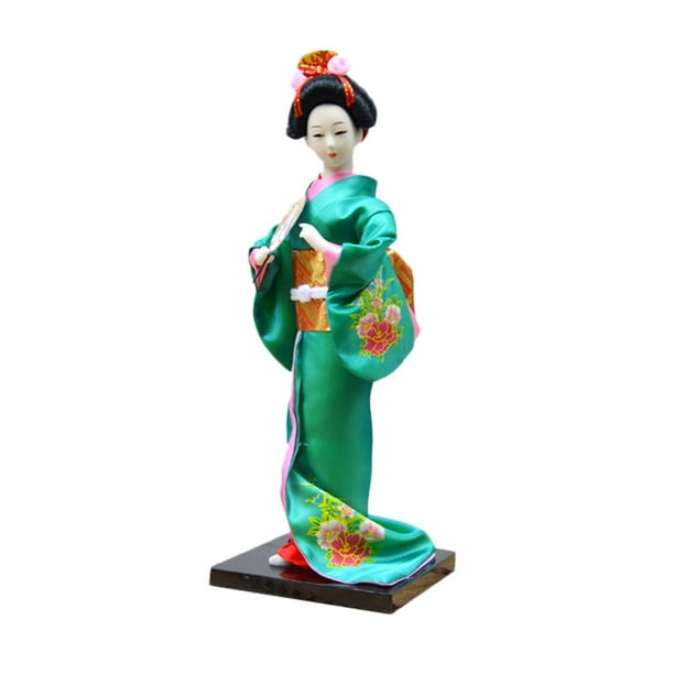 Muñecas geisha étnicas japonesas, figuras folclóricas en miniatura, tradicionales asiáticas y orientales. estilo C