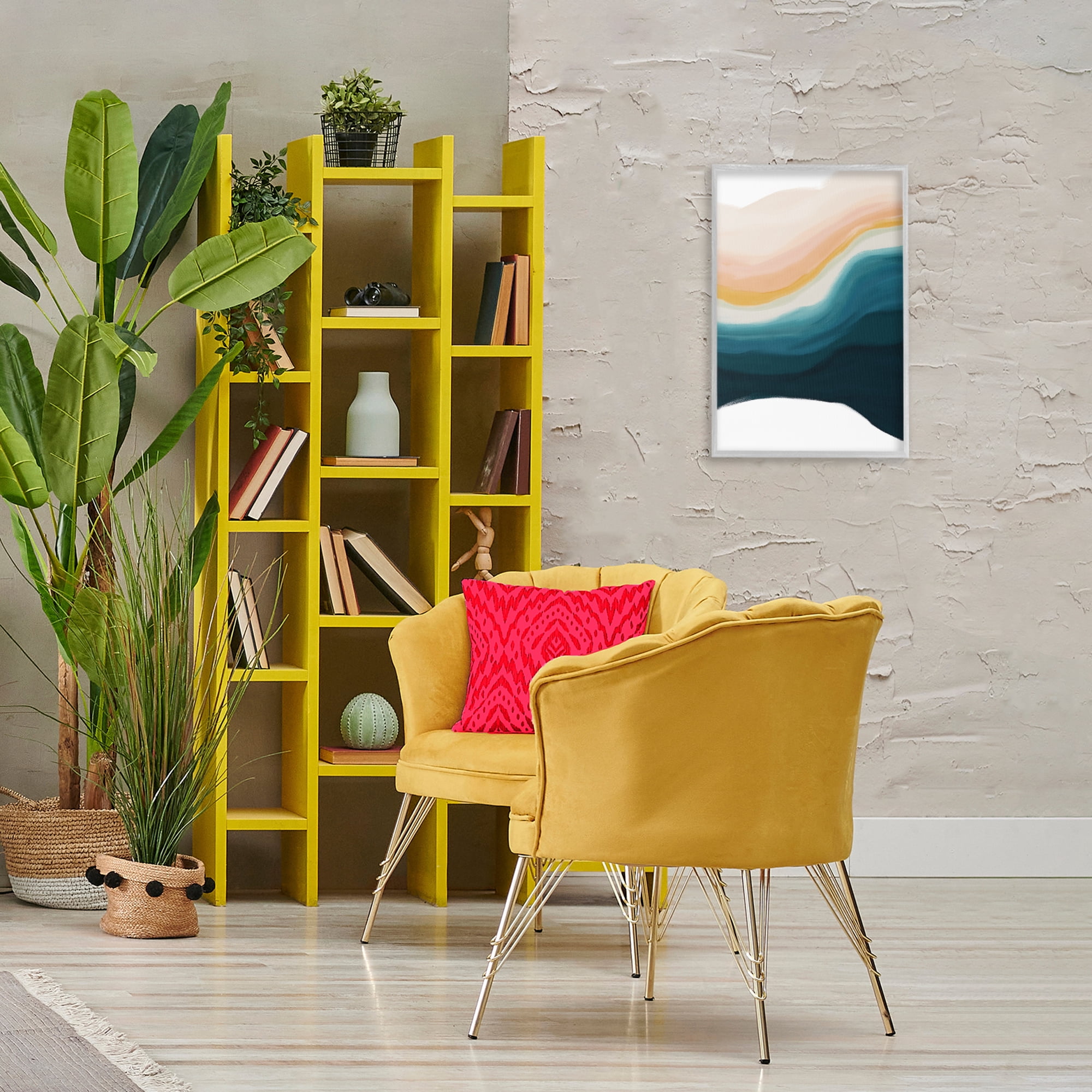Stupell Industries Peach Swirl Fluid Pattern Abstract Painting Gray Framed Art Print Wall Art, 16 x 24