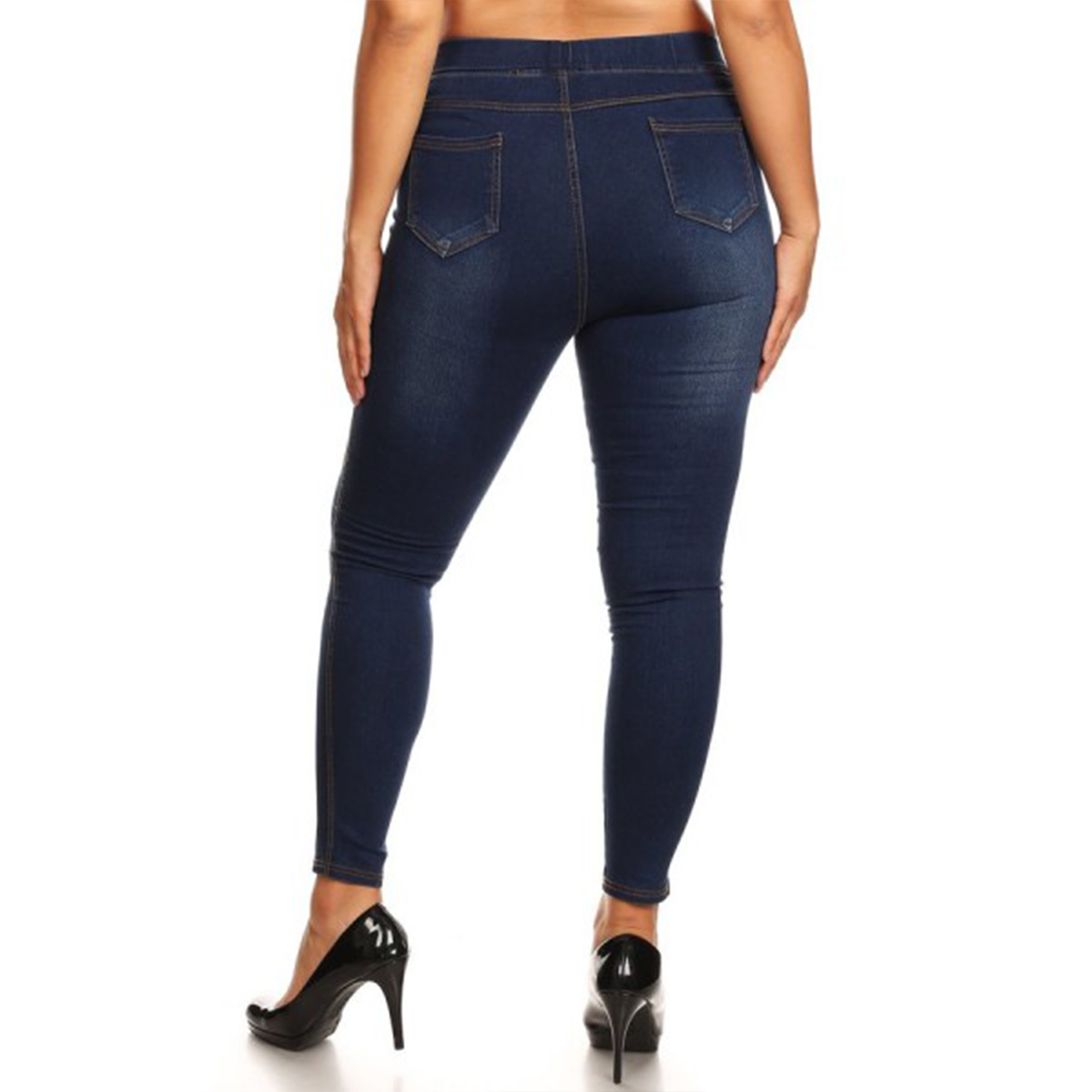 LAVRA Women's True Plus Size Jegging High Waist Jeans Full Length Denim Leggings with Pockets - image 3 of 5