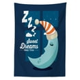 thumbnail image 3 of Ambesonne Saying Tablecloth Rectangular Table Cover, Bedtime Sleep Moon, 60"x90", Multicolor, 3 of 4