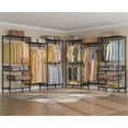 thumbnail image 4 of Zocalo Perchero Metálico 194x175cm Rack Organizador de Ropa Industrial con Cestas Deslizantes, Estantes Ajustables y Capacidad de 400 kg, Armario Abierto para Dormitorio, Color Negro, 4 of 8