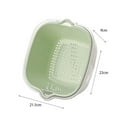 thumbnail image 6 of Thickened Double Layer Basket, Plastic Vegetable Washing Colander, Kitchen Storage Basket, Large Drain Rack for Washing Fruits and Vegetables, 6-piece Set, Green, by FAJHHA, 6 of 7