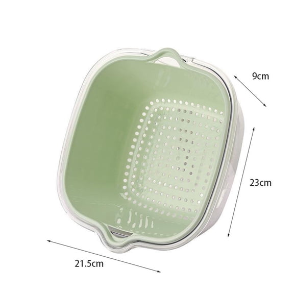 RXMEKW Fruit Basket for Kitchen Double-Layer 6-Piece Plastic Vegetable Washing Basket Set