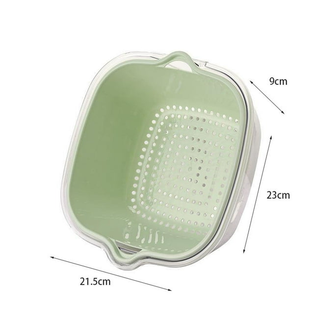 Summer Savings Kcavykas Kitchen Goodies,Thickened Double-layer Basket Six-piece Plastic Vegetable Washing Basket Kitchen Storage Vegetable Washing Frame Washing Fruit Basket