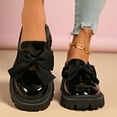 thumbnail image 2 of Juebong Womens Loafers Shoes Chunky Penny Loafer Lug Sole Bowknot Comfortable Slip On Work Office Business Casual Dress Shoes Black,37, 2 of 8