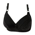 thumbnail image 2 of YWDJ Lounge Bras for Women Comfort Bras Wireless Sleep Bras Adjustable Straps Half Cup Push up Wrap Comfy Bras Padded Lace Comfy Bras Lounge Bras Black 2XL, 2 of 3