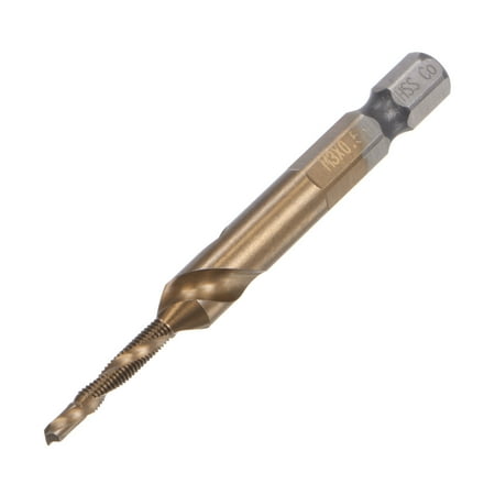 

Uxcell M3 x 0.5 Uncoated M35 Cobalt High Speed Steel Combination Drill Tap Bit