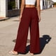thumbnail image 5 of Pantalones de Cintura Elástica de las Mujeres Color Sólido Casual Bolsillo Pantalones de Pierna Recta para el Uso Deportivo Diario, 5 of 8