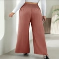 thumbnail image 3 of Loose Long Trousers with Elastic High Waist for Women, 3 of 6