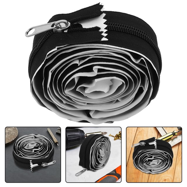 OUNONA Puerta De Cremallera Autoadhesiva Para Tiendas Con Impermeable Y Resistente Al Color Negro