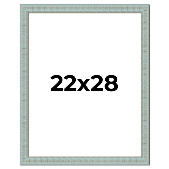 22x28 Frame Blue Teal Distressed Solid Wood Picture Frame | 1.625 Inch Moulding Width | Sonoma Blue
